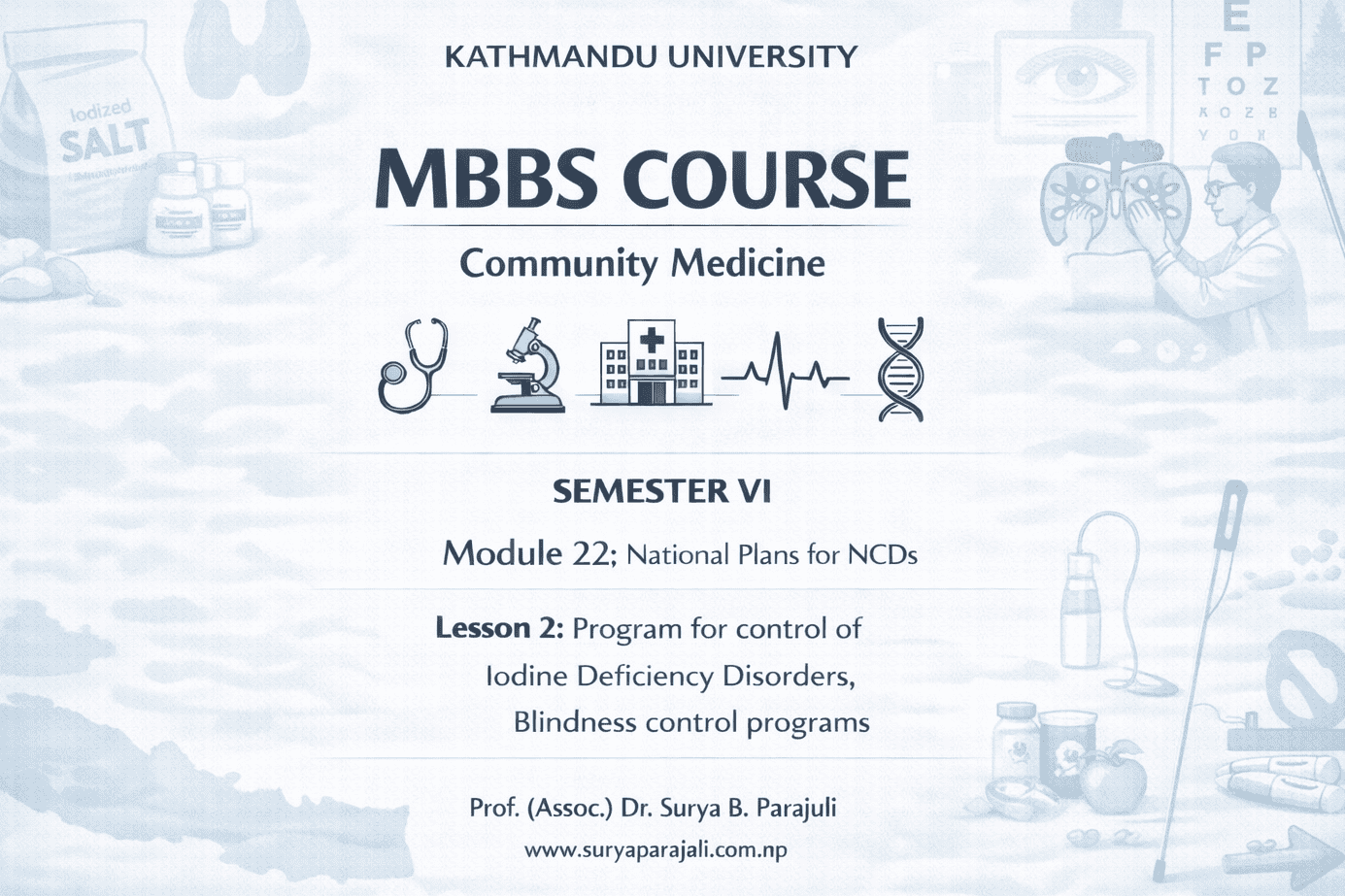 Program for control of Iodine Deficiency Disorders, Blindness control programs